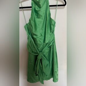 DO+BE Elegant Satin Green Dress